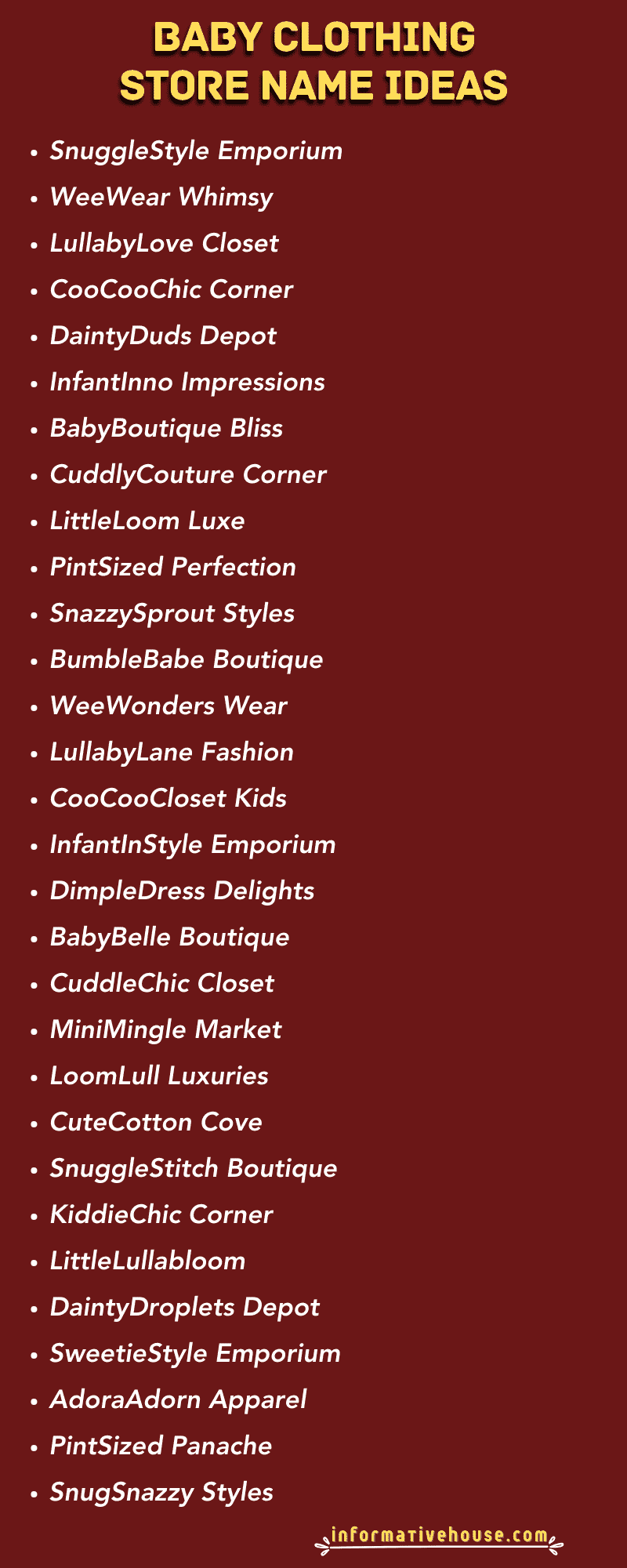 Unique name for online clothing store sale