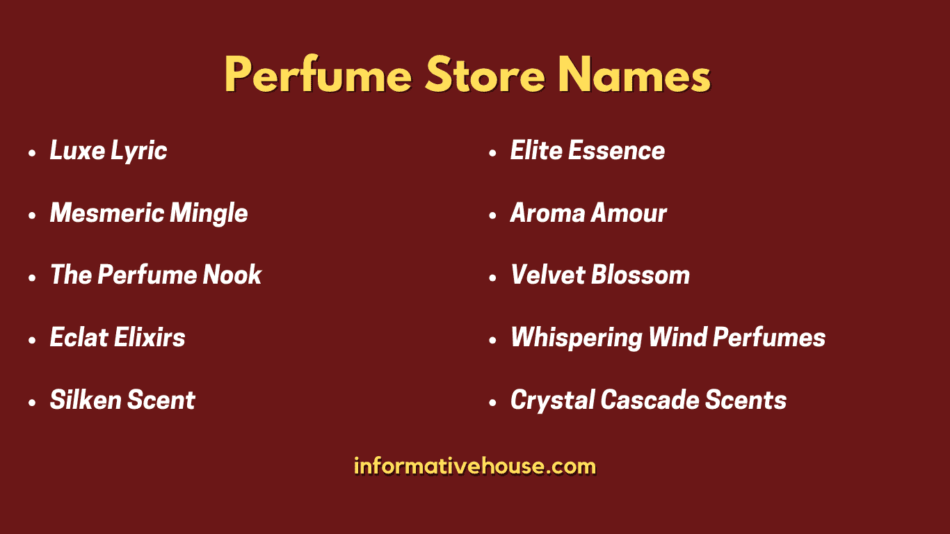 Catchy name for perfume business new arrivals