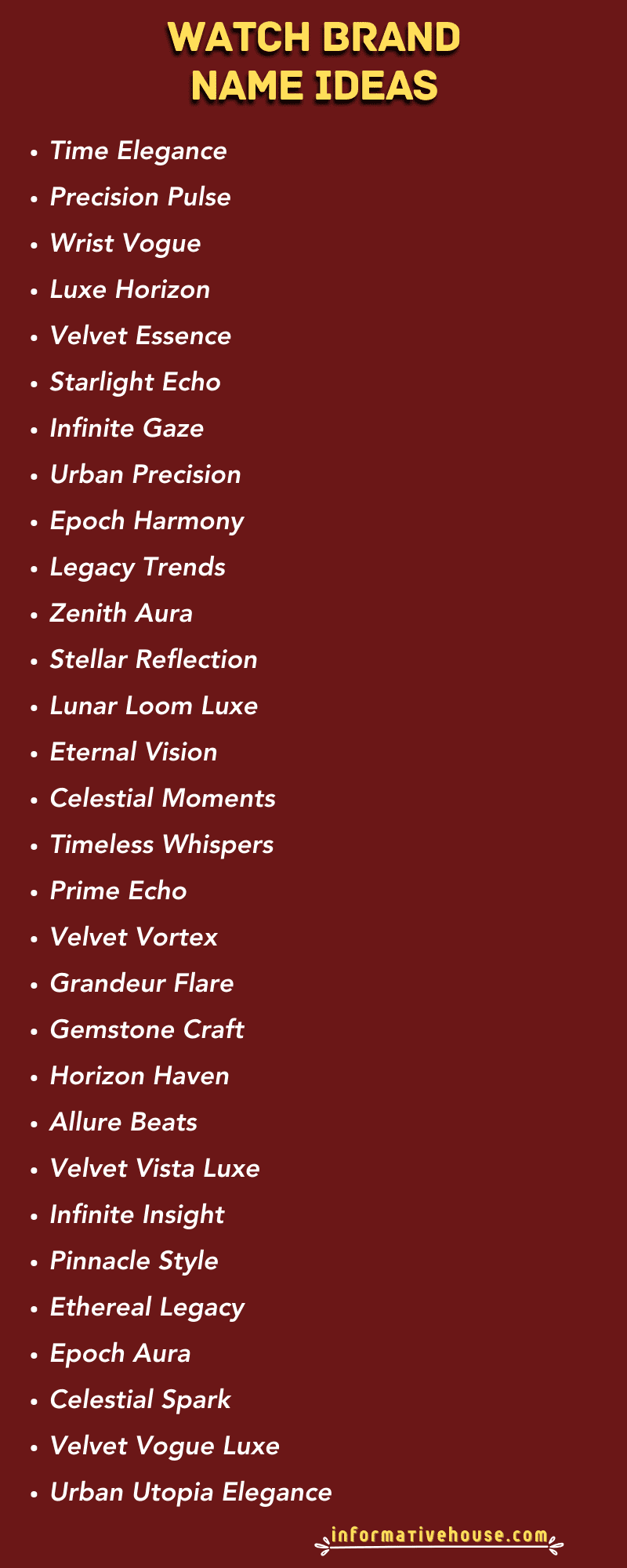 Names for watch company new arrivals