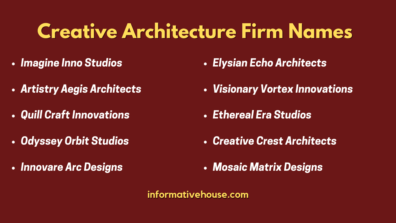 top 10 Creative Architecture Firm Names
