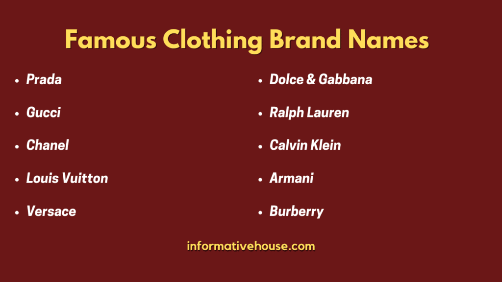 Top 10 Famous Clothing Brand Names