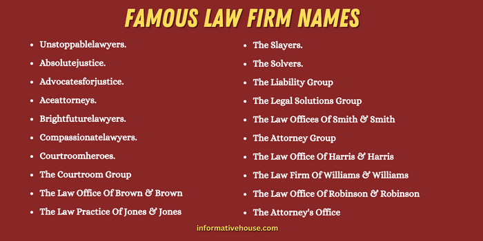 Famous Law Firm Names 