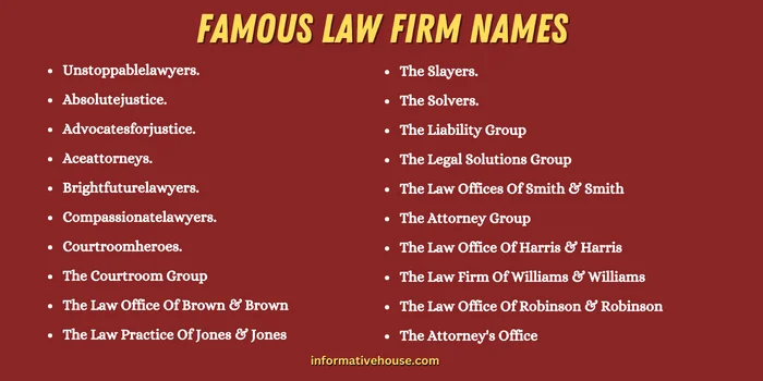 Famous Law Firm Names