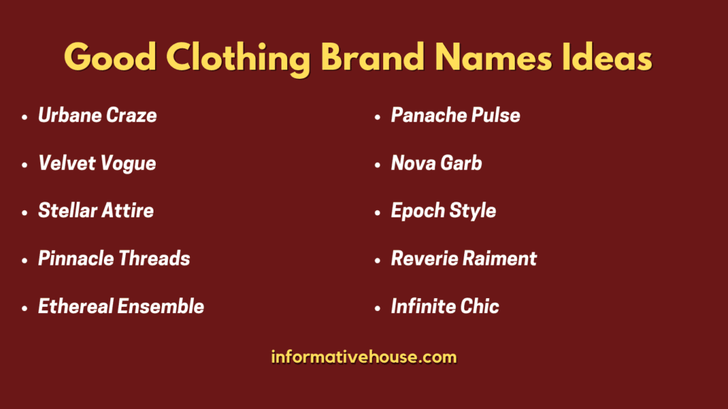 Top 10 Good Clothing Brand Names Ideas