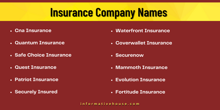 Insurance Company Names