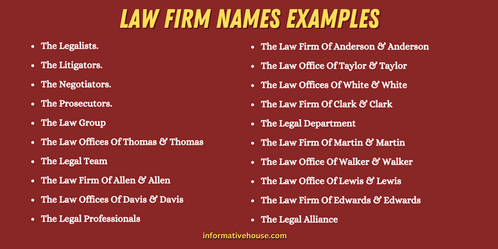 Law Firm Names Examples