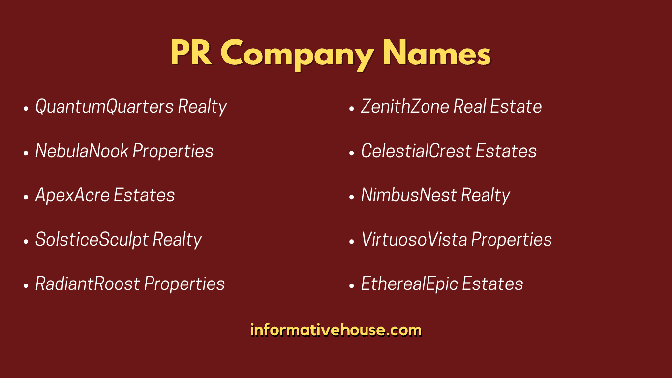 top 10 PR Company Names