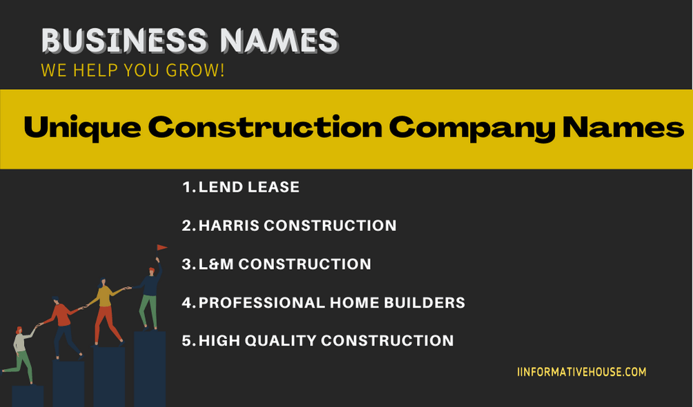 Unique Construction Company Names
