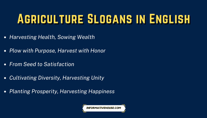 Agriculture Slogans in English