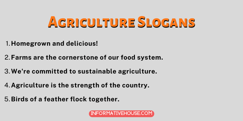 Agriculture Slogans