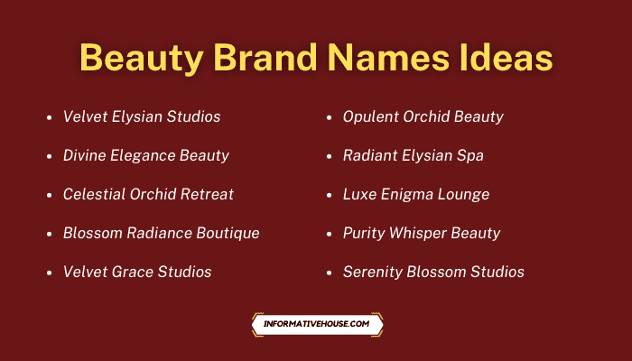 Beauty Brand Names Ideas