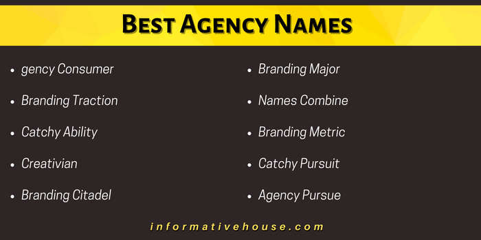 Best Agency Names