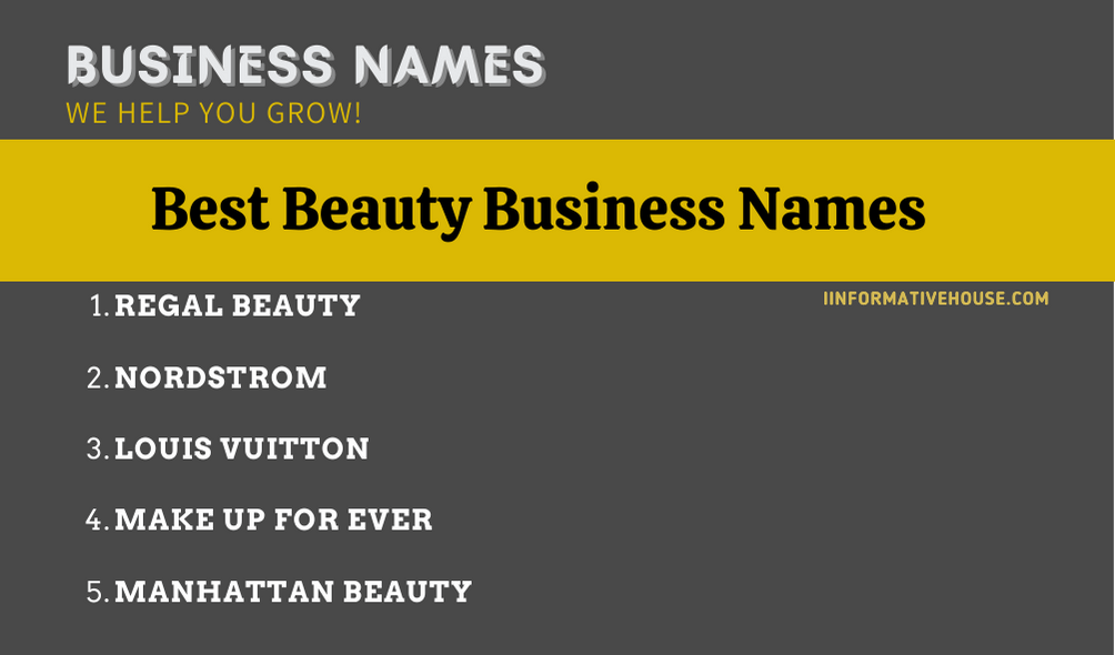 Best Beauty Business Names