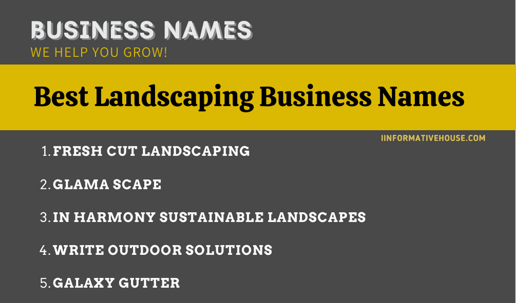 Best Landscaping Business Names
