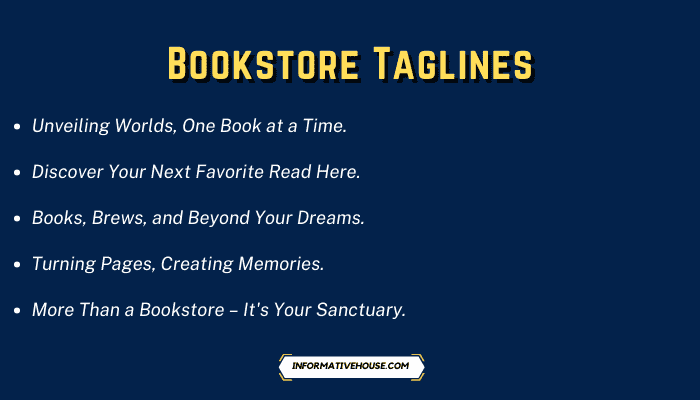 Bookstore Taglines