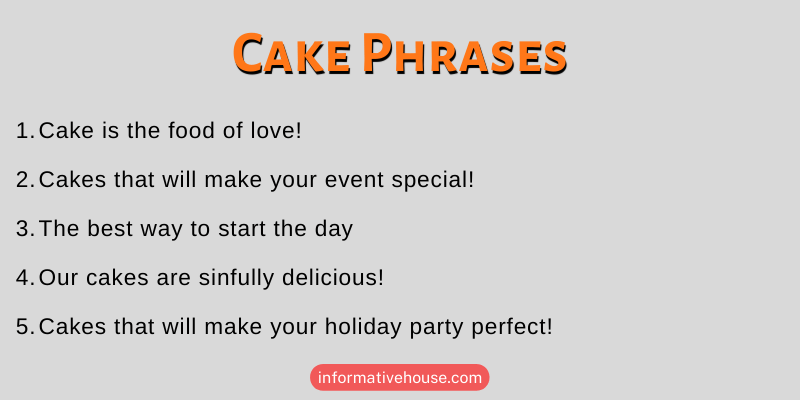 Cake Phrases
