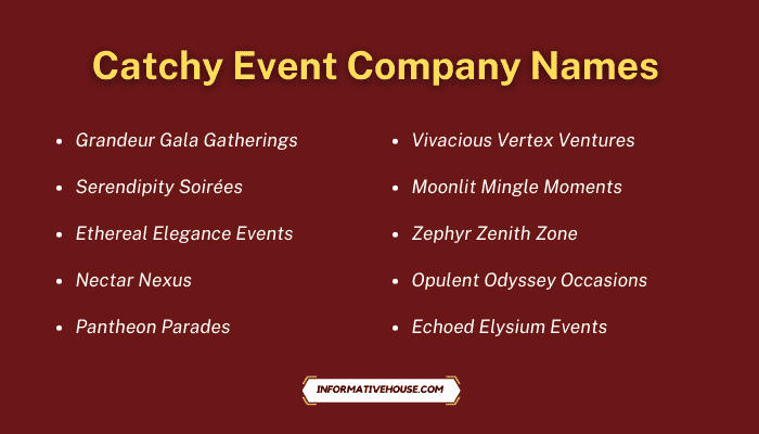 Catchy Event Company Names