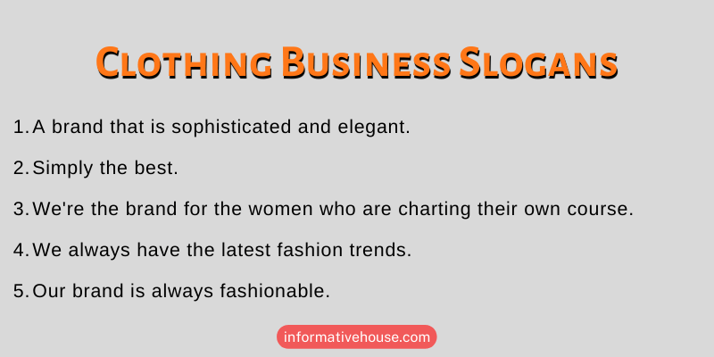 Clothing Business Slogans