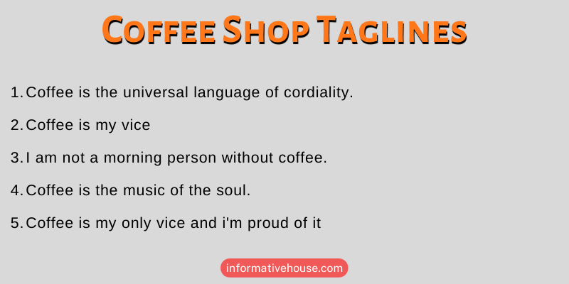 Coffee Shop Taglines