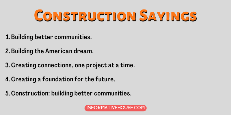 Construction Sayings