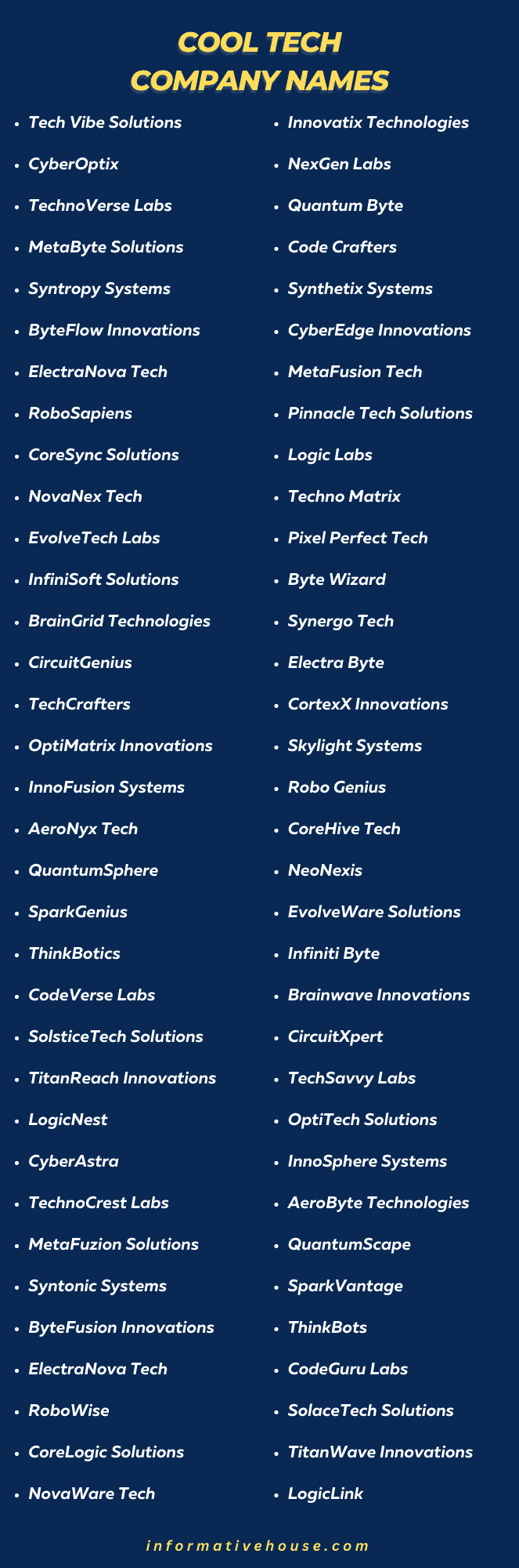 Cool Tech Company Names