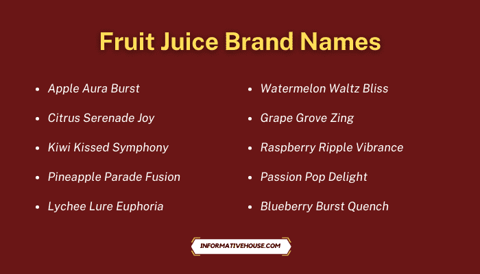 Fruit Juice Brand Names