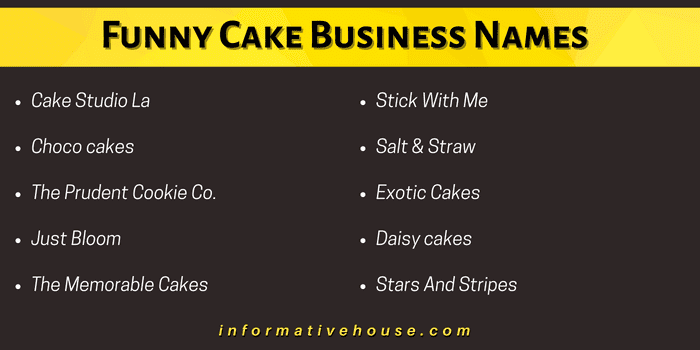 Funny Cake Business Names