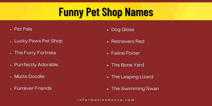 Funny Pet Shop Names