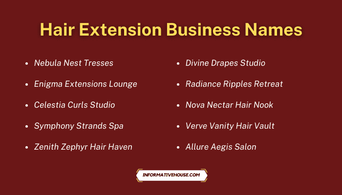 Hair Extension Business Names