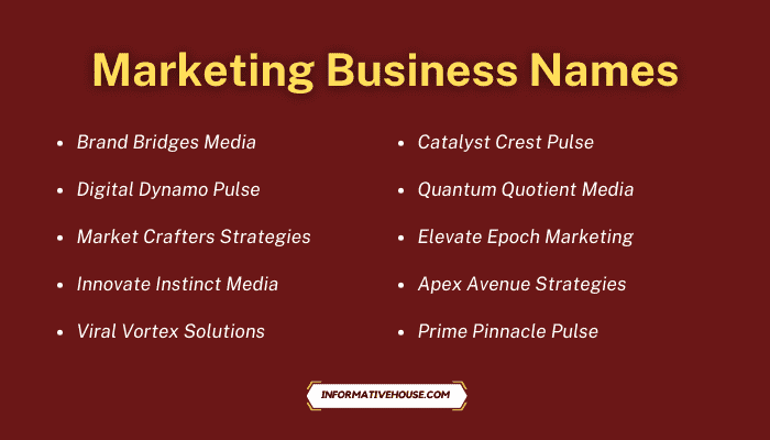 Marketing Business Names