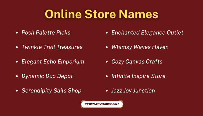 Online Store Names