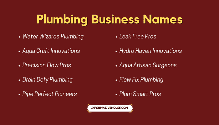Top 10 Plumbing Business Names