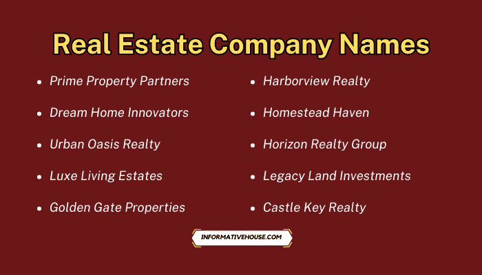 Real Estate Company Names