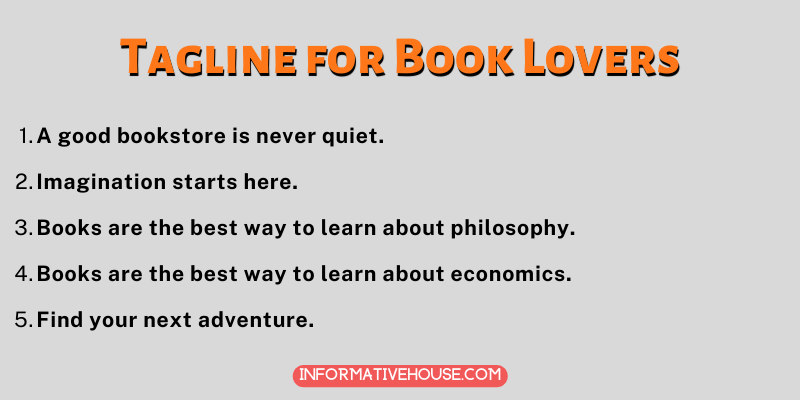 Tagline for Book Lovers