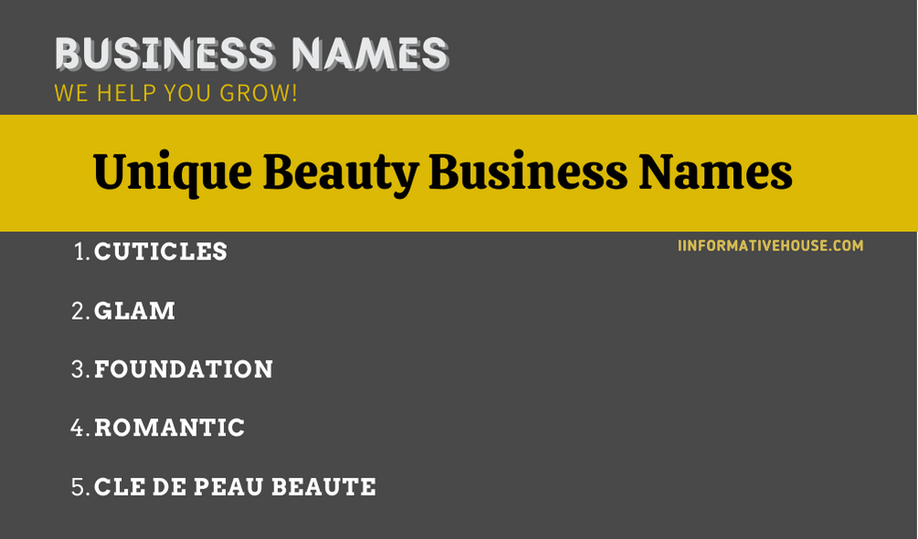 Unique Beauty Business Names