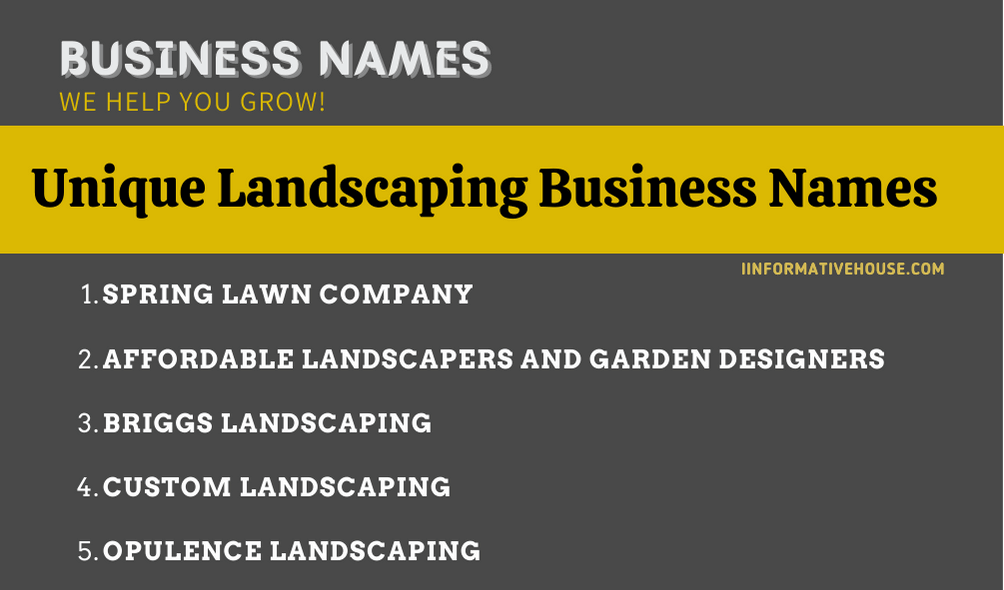 Unique Landscaping Business Names