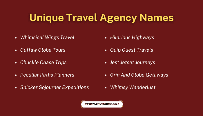Unique Travel Agency Names