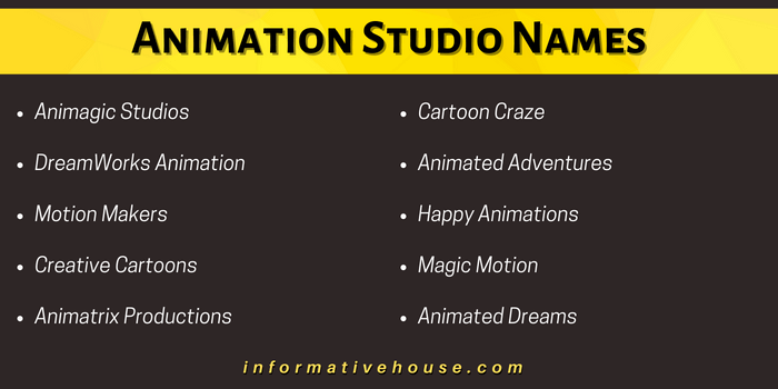 Animation Studio Names