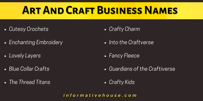 Art And Craft Business Names