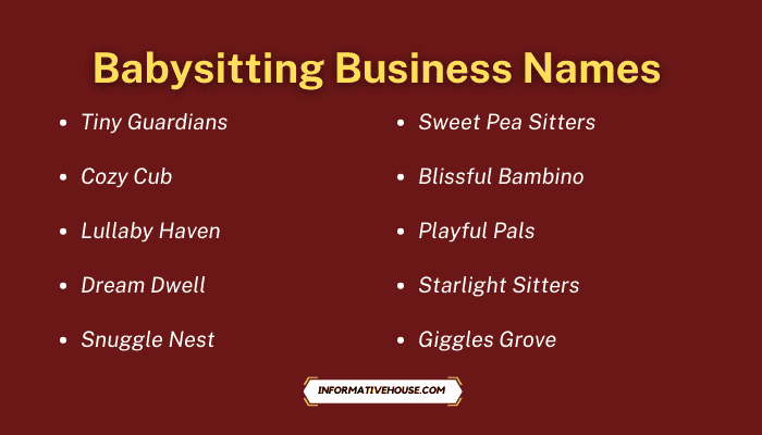 Babysitting Business Names