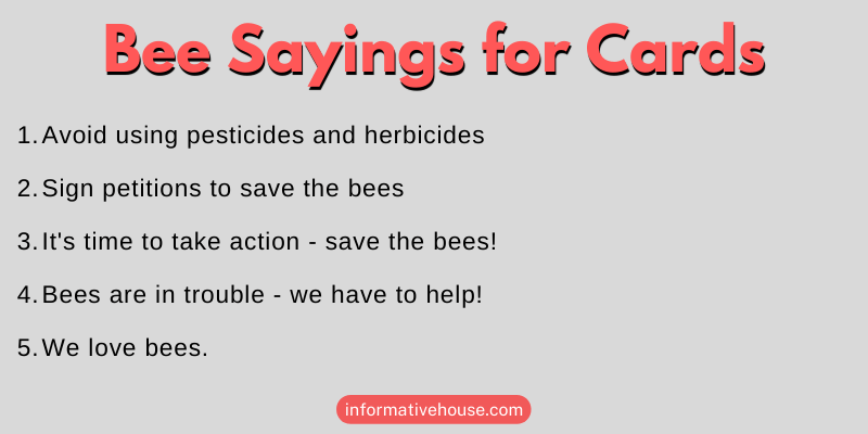 Bee Sayings for Cards