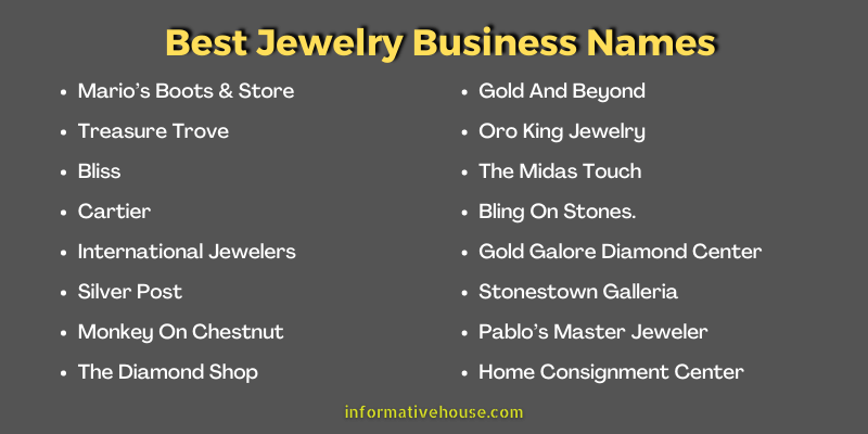 Best Jewelry Business Names