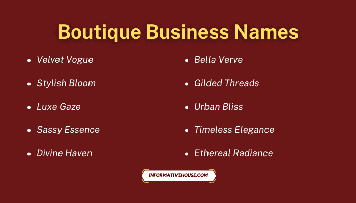 Boutique Business Names