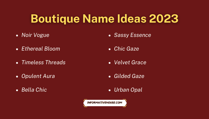 Boutique Name Ideas 2023