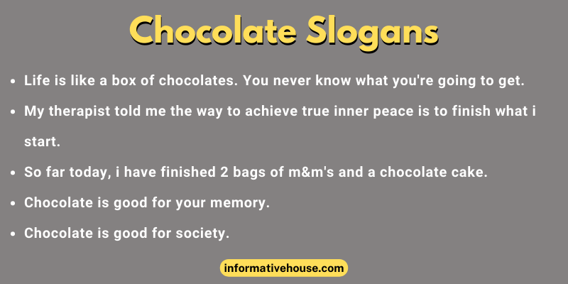 Chocolate Slogans