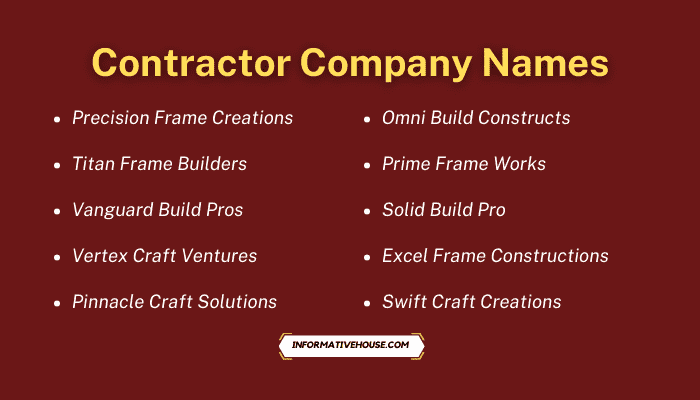 Contractor Company Names