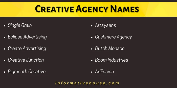 Creative Agency Names