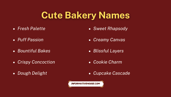 Cute Bakery Names
