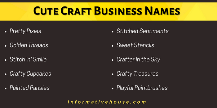 Cute Craft Business Names