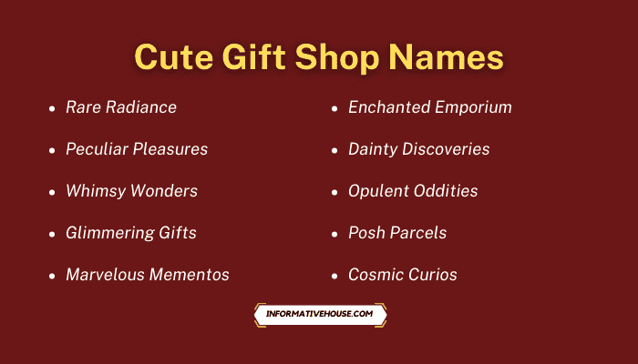 Cute Gift Shop Names
